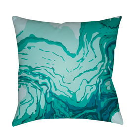 Livabliss Textures Green Seafoam Deep Teal Aqua Accent Pillow Cover - 22x22