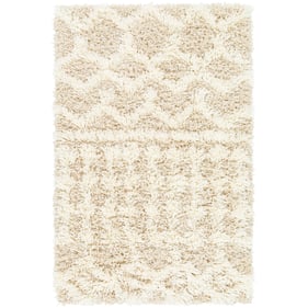 Livabliss Urban Shag Cream Light Beige Machine Woven Rug - 35x24