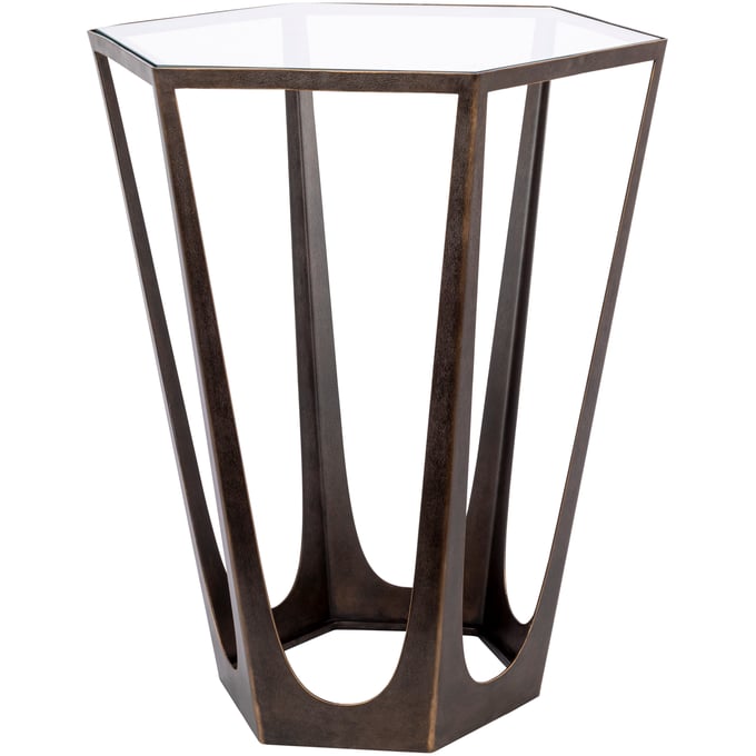 Livabliss Vortex Clear Brown 22 Inch End Table VTX-001