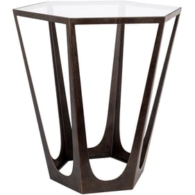 Livabliss Vortex Clear Brown 24 Inch End Table