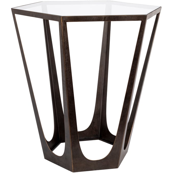 Livabliss Vortex Clear Brown 24 Inch End Table VTX-002