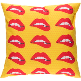 Livabliss Warhol Yellow Red Burnt Orange Lilac Accent Pillow Cover - 20x20