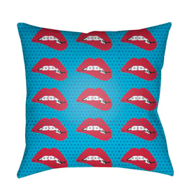 Livabliss Warhol Red Black Lilac Aqua Accent Pillow Cover - 18x18