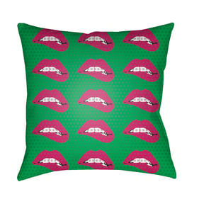 Livabliss Warhol Green Lilac Fuchsia Dark Brown White Accent Pillow Cover -...