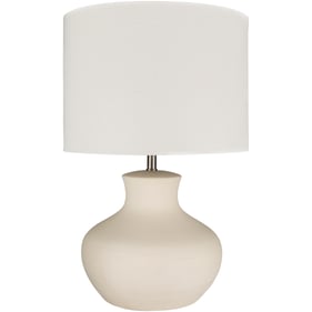 Livabliss Warren Cream Metallic Nickel Accent Table Lamp