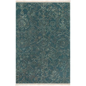 Livabliss Wilmington Dark Blue Teal Oatmeal Light Brown Handmade Rug - 72x4...