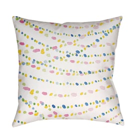 Livabliss Beads Off White Light Silver Accent Pillow Cover - 18x18