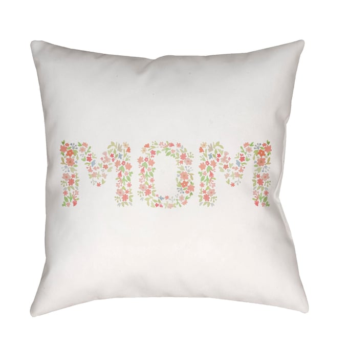 Livabliss Mom Off White Light Silver Ivory Pale Slate Accent Pillow Cover - 18x18 WMOM007-1818