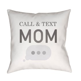 Livabliss Call Text Off White Light Silver Pale Slate Accent Pillow Cover -...