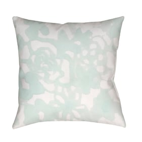 Livabliss Flowers II Light Slate Silver Off White Accent Pillow Cover - 20x...