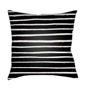 Livabliss Stripes Jet Black Light Silver Onyx Accent Pillow Cover - 20x20