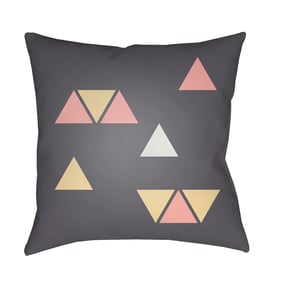 Livabliss Triangles Natural Eggplant Dark Grey Nickel Accent Pillow Cover -...