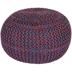 Livabliss Wisteria Burgundy Plum Blue Pouf