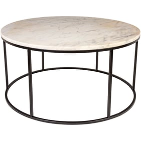 Livabliss Aryaa White Black Round Coffee Table