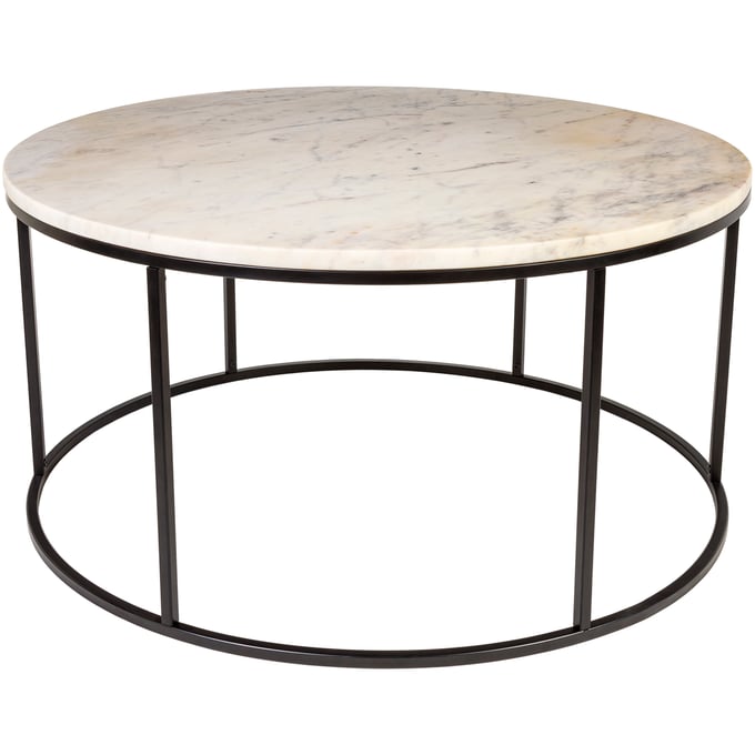 Livabliss Aryaa White Black Round Coffee Table YAA-004