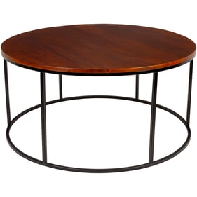 Livabliss Aryaa Dark Brown Black Round Coffee Table