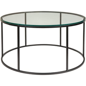 Livabliss Aryaa Clear Black Round Coffee Table