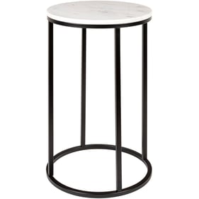 Livabliss Aryaa White Black Round End Table