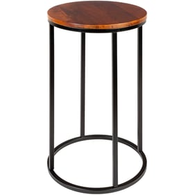 Livabliss Aryaa Dark Brown Black Round End Table