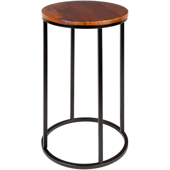 Livabliss Aryaa Dark Brown Black Round End Table YAA-014