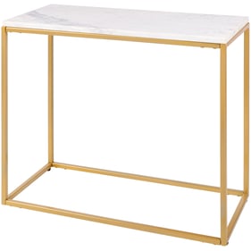 Livabliss Aryaa White Gold End Table