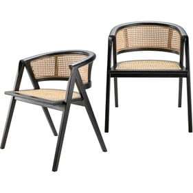 2 Livabliss Yulin Wheat Black Dining Chairs