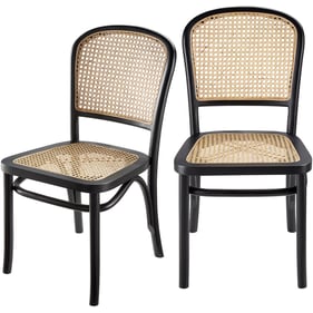 2 Livabliss Yumen Wheat Black Dining Chairs