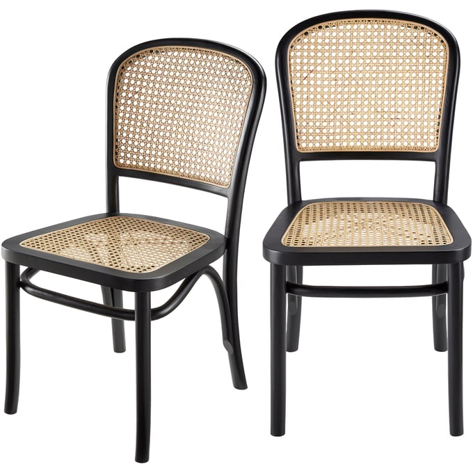 2 Livabliss Yumen Wheat Black Dining Chairs YME002-SET