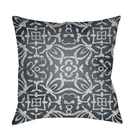 Livabliss Yindi Light Gray Dark Blue Charcoal Accent Pillow Cover - 18x18