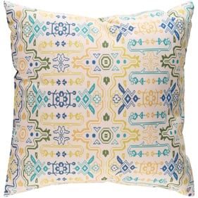 Livabliss Yindi Ivory Dark Blue Medium Green Teal Mustard Accent Pillow Cov...