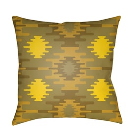 Livabliss Yindi Mustard Yellow Light Brown Olive Accent Pillow Cover - 18x1...