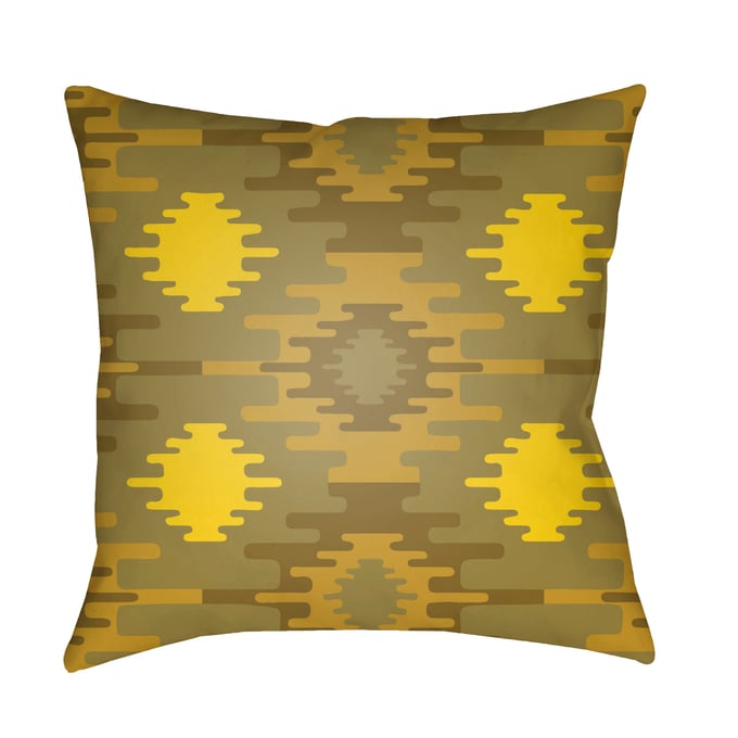 Livabliss Yindi Mustard Yellow Light Brown Olive Accent Pillow Cover - 18x18 YN026-1818