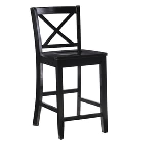 Linon Torino Black X Back Counter Height Stool