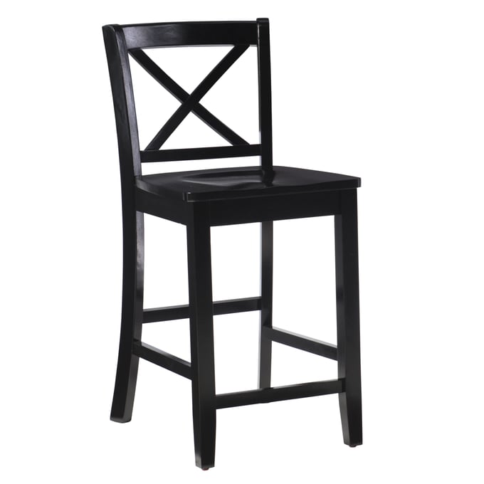 Linon Torino Black X Back Counter Height Stool LN-01709BLK-01-KD-U