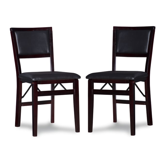 2 Linon Kiera Dark Brown Pad Folding Chairs LN-01821ESP-02-AS-U