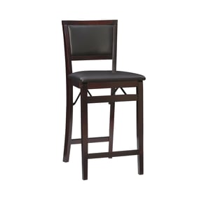 Linon Keira Merlot Dark Brown Pad Back Folding Counter Height Stool