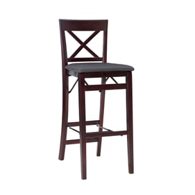 Linon Triena Merlot Dark Brown X Back Folding Bar Stool