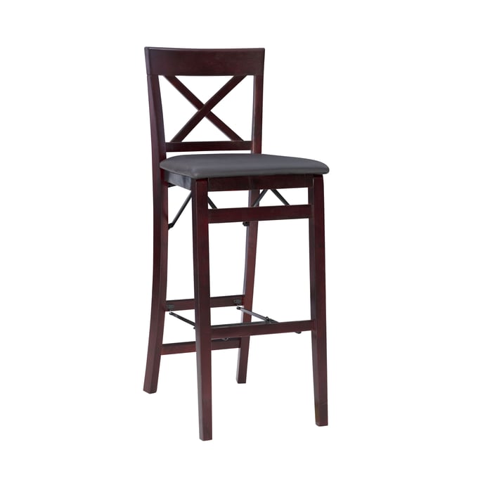 Linon Triena Merlot Dark Brown X Back Folding Bar Stool LN-01851ESP01ASU