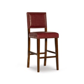 Linon Brook Walnut Red Bar Stool