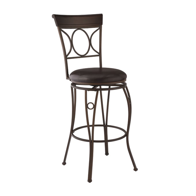 Linon Circles Brown Barstool LN-02731MTL-01-KD-U