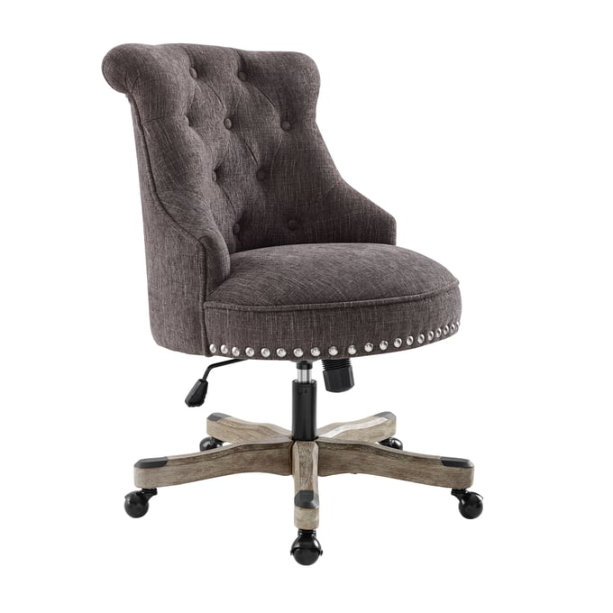 Linon Sinclair Charcoal Grey Office Chair LN-178403CHAR01U