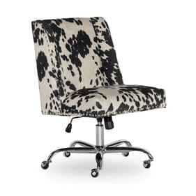 Linon Draper Black White Udder Madn Office Chair