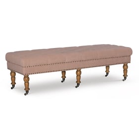 Linon Isabelle Washed Pink Linen Bench