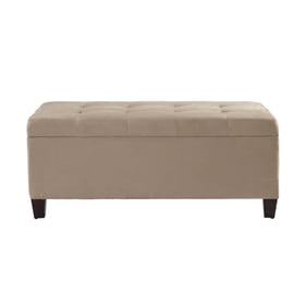 Linon Carmen Beige Shoe Storage Ottoman