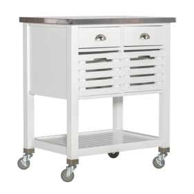 Linon Robbin White Wood Kitchen Cart