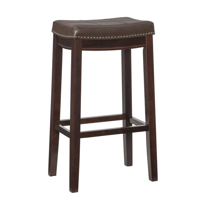 Linon Claridge Brown Barstool LN-55816BRNPU-01-KD-U