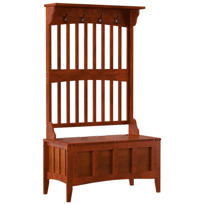 Linon Mission Walnut Hall Tree with Storage LN-84017WALC-01-KD-U