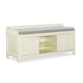 Linon Shirley Antique White Grey Storage Bench