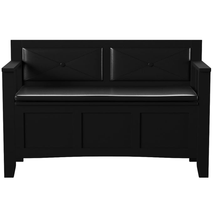 Linon Carlton Black Padded Bench LN-84021BLK-01-KD-U