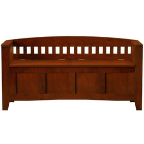 Linon Shayla Walnut Split Seat Storage Bench